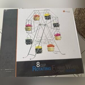 Ferris Wheel Cupcake Stand Rotating 8 Cup Holder Carnival Party Dessert Display